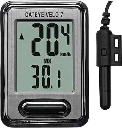 CatEye Velo wired bike speedometer on road bike